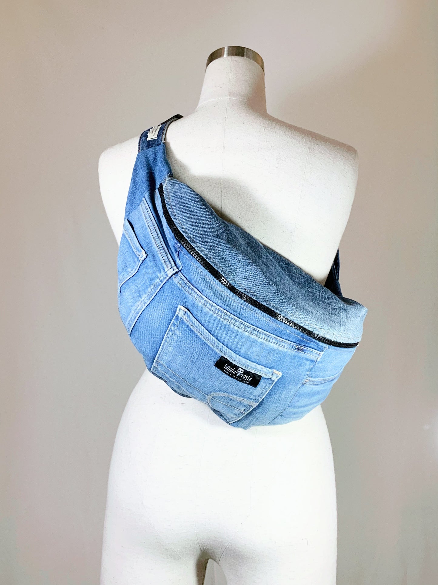 Crossbody  Fanny pack bumbag Medium Mid Blue Jeans