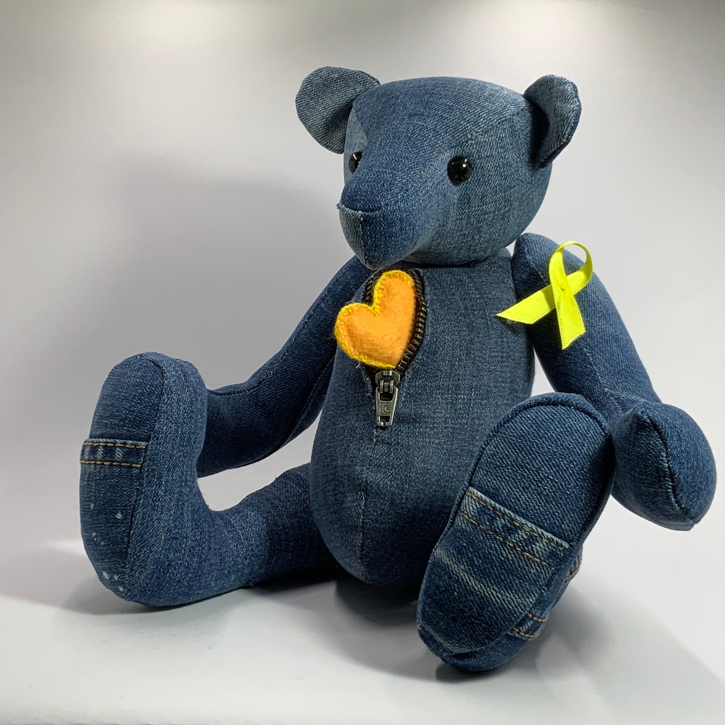 Little big Upcycled denim Teddy Bear indigo blue