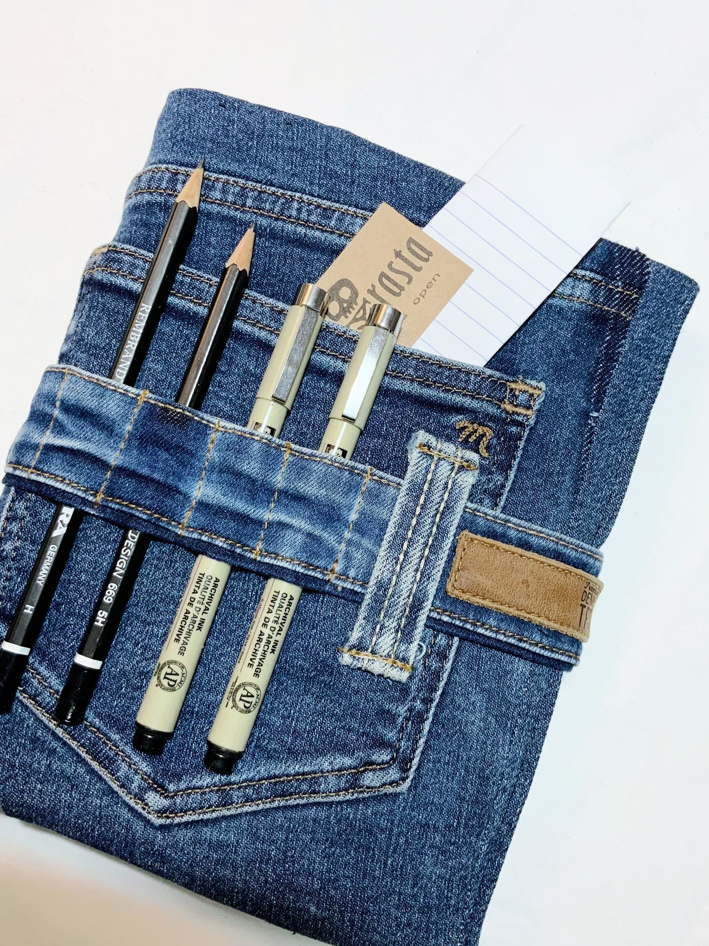 Upcycled reusable denim Notebook Cover