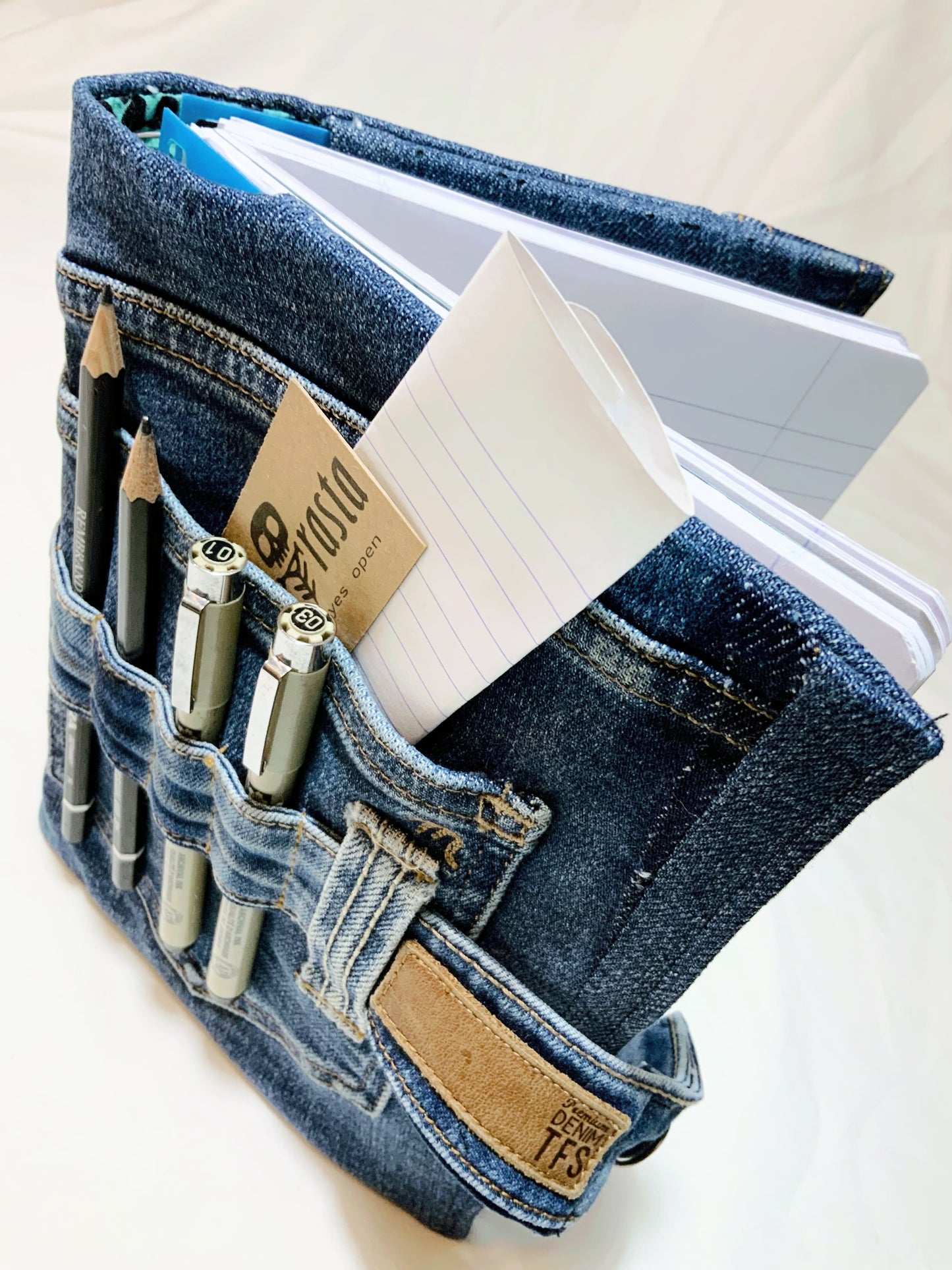 Upcycled reusable denim Notebook Cover