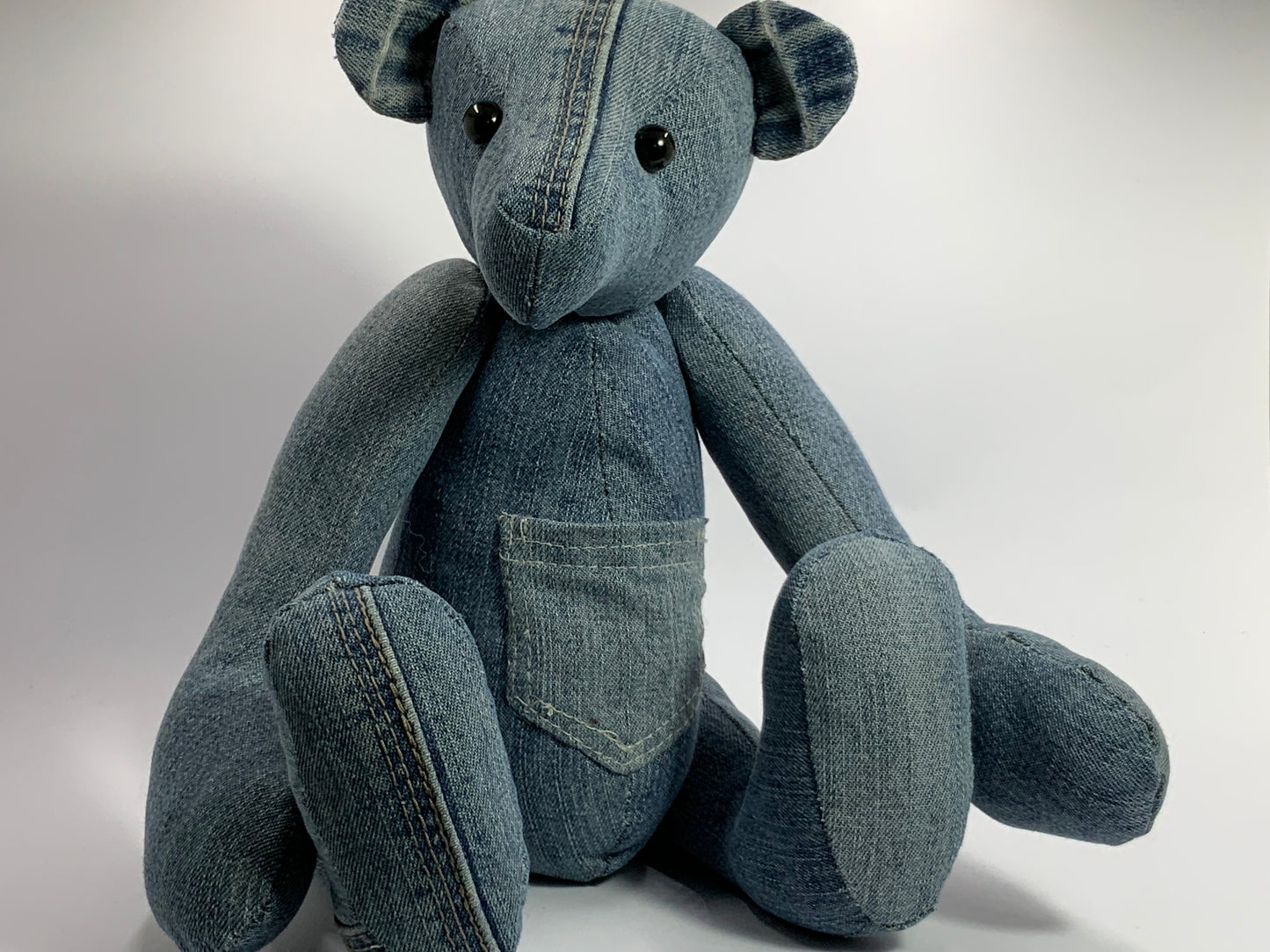 Little big Upcycled denim Teddy Bear mid blue